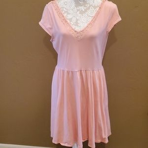 Pink v-neck dress